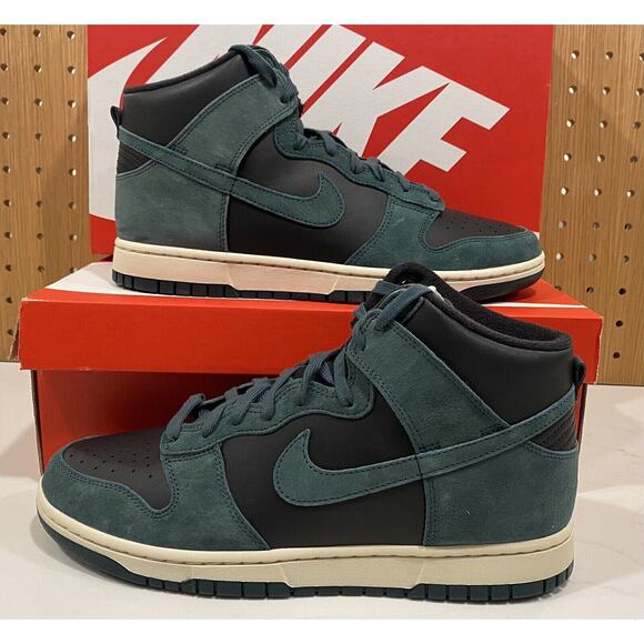 NEW Nike Dunk High Retro PRM Faded Spruce Black Green DQ7679 002 - SIZE 10 MENS